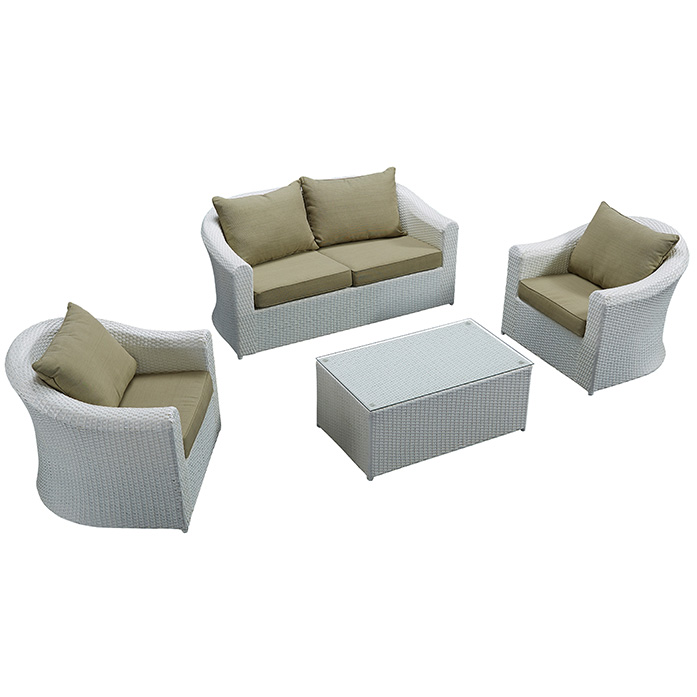 Conjunto de sofás de exterior de lujo, muebles de exterior de mimbre para jardín y ocio